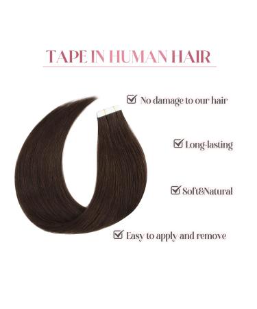 SixStarHair Invisible Tape Extensions - 12 Inch Real Hair 20pcs 30g #2 Dark Brown Tape-in Hair Extensions - Buy Online on GoSupps.com