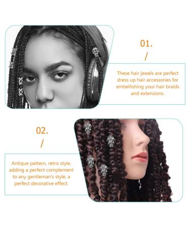 KALLORY Dreadlock Accessories - Viking Beard Beads, Skull & Antique Hair Beads - 10pcs - Buy Online on GoSupps.com