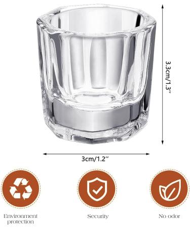 Hioph 10pcs Dappen Dish for Acrylic Nails - Acrylic Glass Jar for Nail Art Manicure Care - Buy Online on GoSupps.com