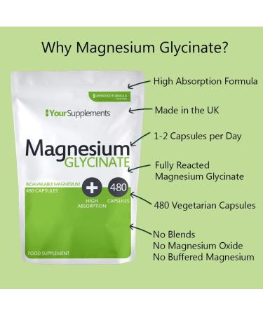 True Fully Chelated Magnesium Glycinate 480 Capsules | UK Made | Vegan Friendly - Buy Online on GoSupps.com