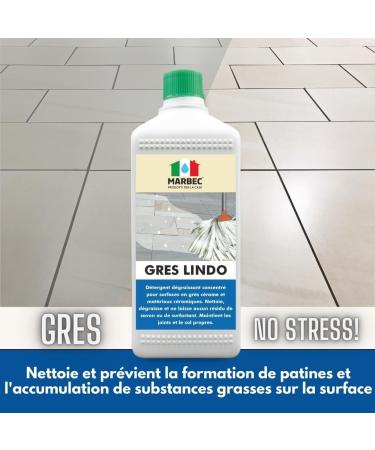 Marbec LINDO 1LT GRES + MELAMINE PAD Detergent for cleaning porcelain stoneware degreases and does not contaminate the surface with greasy surfactants and rinsing agents. - Buy Online on GoSupps.com