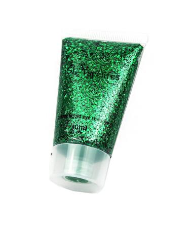 GL-Turelifes 30ml Sequins Chunky Glitter Liquid Eyeshadow Glitter Body Gel Festival Glitter Cosmetic Face Hair Nails Makeup Long Lasting Sparkling Easy to Apply, Easy to Remove (#03 Green)