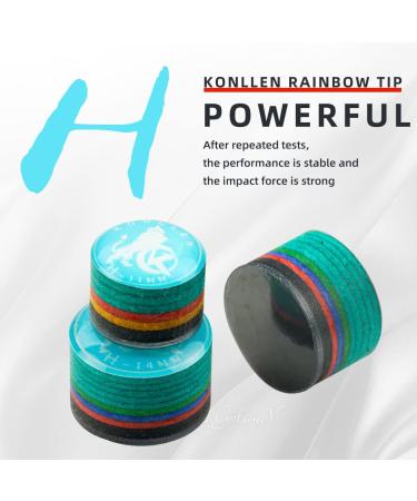 KONLLEN Rainbow Billiards Tip - 14mm-S-Black Pigskin Cue Head Accessory - Buy Online on GoSupps.com