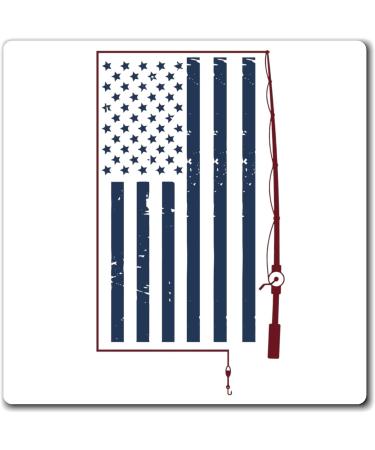 Fishing USA Flag Fishing T Shirt | Funny Fishing Shirt | Camping Tshirt | Beach Vacation Shirt | Fisherman Gift Magnets 3" 3" - Buy Online on GoSupps.com