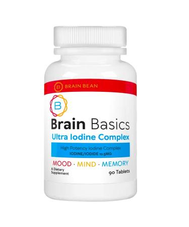 Brain Basics Ultra Iodine Complex Supplement for Thyroid Support, Iodine and Potassium Iodide in One, Iodine Supplement for Thyroid and Brain Health, 12.5 mg Iodine and Potassium Iodide - 90 Tablets - Buy Online on GoSupps.com
