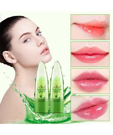 Firstfly 2 Pack Aloe Vera Color Changing Lipstick - Long Lasting Moisturizing Lip Care - Nutritious Plumper Lip Balm - Magic Temperature Color Change Lip Gloss - 2PCS - Buy Online on GoSupps.com
