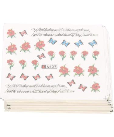 DIY Decals- 50 Sheets Mixed Flower Butterfly Cartoon Nail Art Water Transfer Sticker Nail DIY Decals(BLE) - Buy Online on GoSupps.com