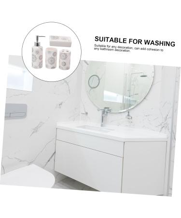 4-Piece Bathroom Accessories Set: Toothbrush Holder Foaming Pumping Bags & Ceramic Tooth Cup - International Shipping Available - Buy Online on GoSupps.com