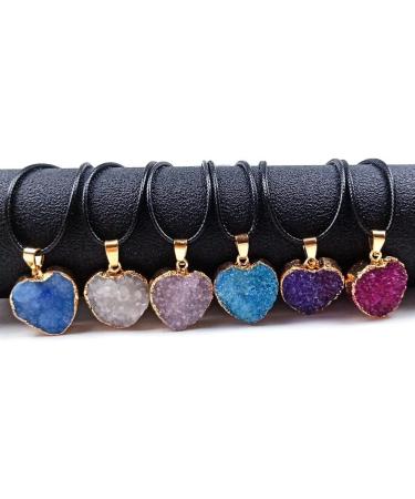 Natural White Crystal Cluster Love Heart Shaped Pendant Gold Edge Gemstone Crystals Electroplating Handmade Suitable for Furniture Decoration Stone Crystal Reiki (Color : Deep Blue) - Buy Online on GoSupps.com