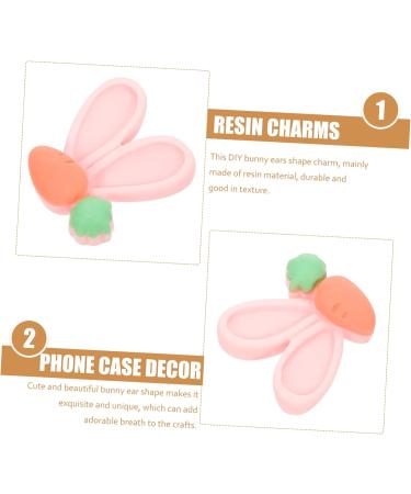 HOMSFOU 40pcs Bunny Ears Phone Cover Accessories Dainty Jewelry Diy Crafts Supply Jewelry Charm Tibetan Beads Diy Phone Case Decors Vase Diy Craft Decoration Material Resin Cell Phone 2x1.8cm Pink - Buy Online on GoSupps.com