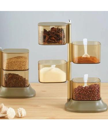 FSLQNX Spice Jar Spice Box Kitchen Multi Chamber Jar Wall Mounted with Lid Forkitchen Supplies Multi-function Wall Mounted Plastic Seasoning Box. - Buy Online on GoSupps.com