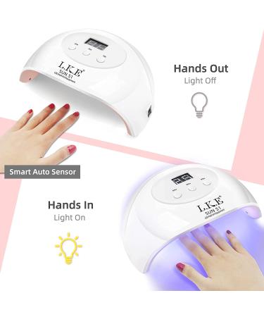 72W UV LED Nail Lamp for Gel Nail Polish - LKE Nail Dryer in White | Nail Art Accessories - Buy Online on GoSupps.com
