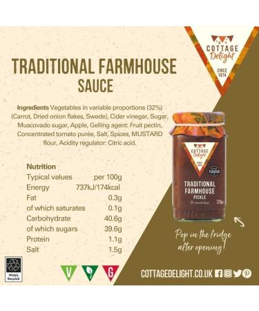 Cottage Delight Traditional Farmhouse Pickle 320g - Authentic Recipe (1 Pack) - Buy Online on GoSupps.com
