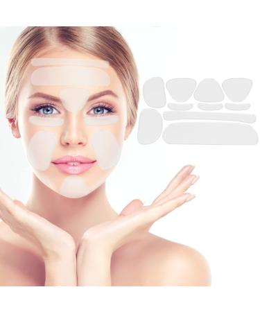 10 in 1 Facial Wrinkle Remover Strips Reusable Silicone Facial Wrinkle Patches Skin Smoothing Wrinkle Patches for Face Prevention
