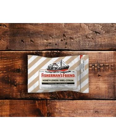 Fisherman s Friend Sugar Free Honey-Lemon | For Temporary Relief of Cough Sore Throat & Nasal Congestion | No Sugar | Halal Vegan Kosher & Gluten Free | 8 Packs of 22 Lozenges (176 Total Count) - Buy Online on GoSupps.com