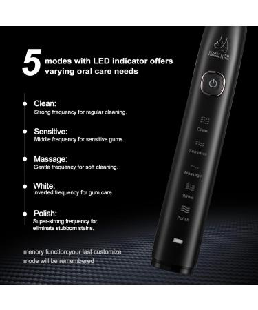 Lovely Land Sonic Electric Toothbrush for Adults | 5 Modes | Rechargeable with 4 Brush Heads | Smart Timer | Whitening - Buy Online on GoSupps.com