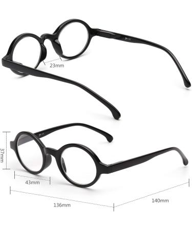 JM Set of 4 Round Reading Glasses - Spring Hinge Readers for Women & Men - +2.25 Black & Tortoise Eyeglasses - Buy Online on GoSupps.com