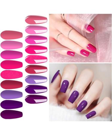 Vishine UV Nail Polish Gel Pink Colours Set 12 Colours Nail Polish Pink Fuchsia Purple UV LED Gel Series Soak Off Base Top Coats Matte Top Coat Set 8 ml - Buy Online on GoSupps.com