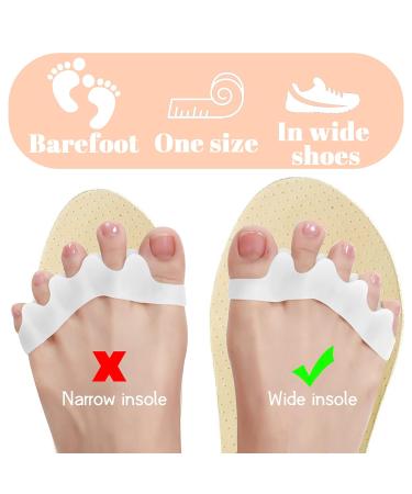 Emperoch Silicone Toe Spreaders - 2 Pairs Hallux Valgus Correction & Toe Separators (7x1.5 cm White) - Comfortable Toe Protector for Better Foot Health - Buy Online on GoSupps.com