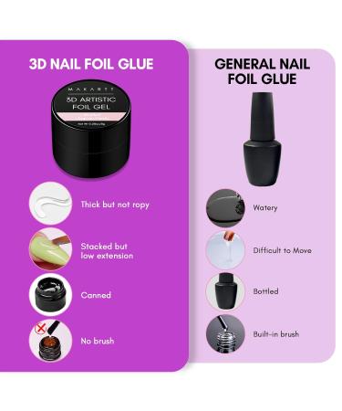 Makartt 3D Nail Foil Glue - 8ml Adhesive for Nail Foil Sheets | Perfect for 3D Gel Nail Art & DIY Manicure - Buy Online on GoSupps.com