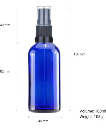 Premium Glass Spray Bottle - Empty Fine Mist Sprayer with Clear Cap - Ideal for Aromatherapy Essential Oils Cleaning Solutions Hair Care & Wellness - Durable & Travel-Friendly (Blue 100ml - 6) 100ml - 6 Blue - Buy Online on GoSupps.com
