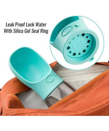 Deyace 12oz Dog Water Bottle - Portable Leak Proof Puppy Water Dispenser for Outdoor Walking, Hiking, Travel - BPA Free Teal Plastic - Buy Online on GoSupps.com