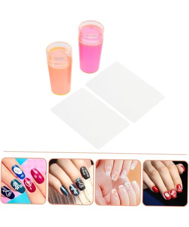 Healeved 2sets Nail Stamp Set Nail Art Pegboard Accessories Nail Polish Stampers Manicure Stamper Nail Beauty Tool Nail Accessories French Nail Stamper Clear Silica Gel Girl Scraping Board 3x3cm As Shown - Buy Online on GoSupps.com