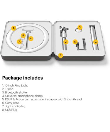 Kodak 10 LED Ring Light with Tripod for Smartphones & DSLR - Adjustable Brightness, Color Balance, 1800 Lumens - Remote Shutter, Carrying Case Included - Buy Online on GoSupps.com