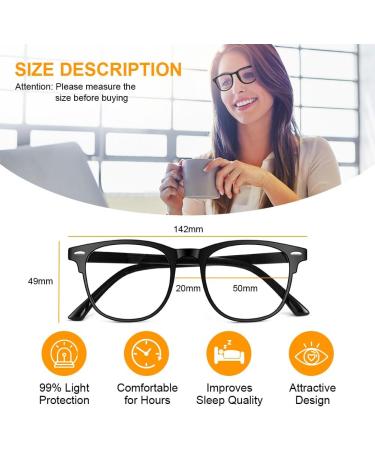 Aomig Blue Light Glasses - 2PC Gaming & Reading Glasses | Unisex Eye Protection & Fatigue Relief (Black/White) - Buy Online on GoSupps.com