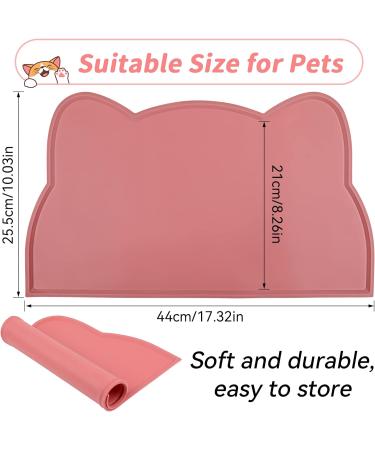 Cat Food Mat Non Slip Cat Dog Bowl Mat Silicone Cat Dog Feeding Mat Stop Food Water Spills Pet Food Mat Waterproof Cat Dog Mat for Floors (44 * 25.5CM Pink) - Buy Online on GoSupps.com