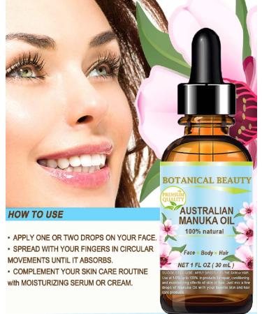 Botanical Beauty Manuka Oil 100% Natural Virgin Unrefined - Cold Pressed Carrier Oil for Skin Hair Face Lips & Nails - Anti-Aging - 1 Fl. oz. (30 ml - Buy Online on GoSupps.com
