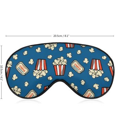 Popcorn and Movie Tickets Sleep Mask - Adjustable Strap Blindfold for Men & Women - Blocks Light for Night Travel Nap - Buy Online on GoSupps.com