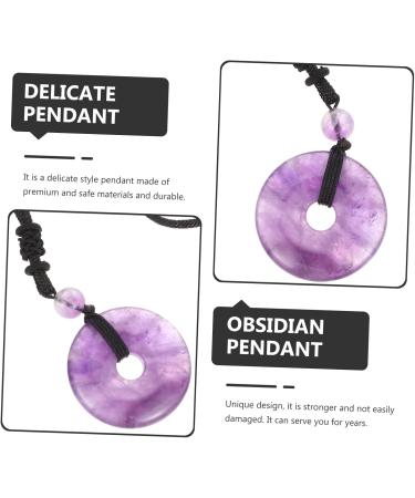 Iwowhero Gemstone Amulet Necklace - Purple Crystal Pendant with Safety Buckle - Chinese Safe Stone Chain - 3x3x1cm - Buy Online on GoSupps.com