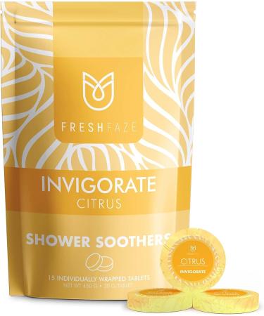 Fresh Faze Citrus Shower Steamer - Self Care Aromatherapy Gift for Women - Organic Essential Oil Shower Bombs - 15 Tablets Citrus Scent - Buy Online on GoSupps.com