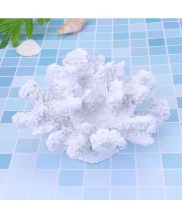 Imikeya Artificial Coral - White Aquarium Decoration | Realistic Underwater Coral Plant Ornament - Buy Online on GoSupps.com