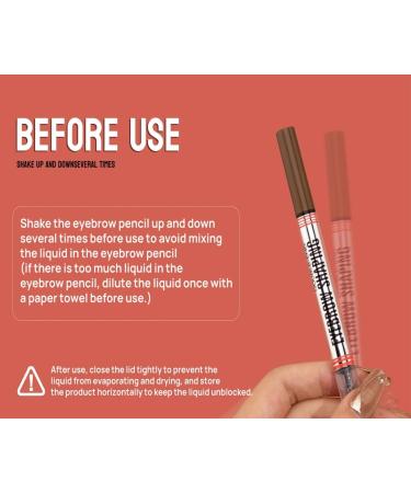  DASAWADA 2 in 1 Eyebrow Pencil & Gel with 4 Tips Tip Eyebrow Contour Pencil Natural Makeup (02# Dark Brown) - Buy Online on GoSupps.com