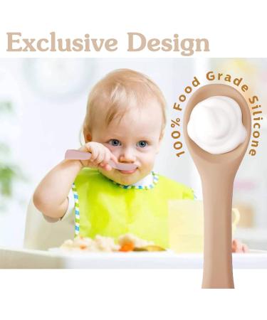 5 Pcs Silicone Baby Weaning Spoons - Self-Feeding Training Spoons for Mini Kids | Safe Utensils for Babies Over 6 Months - Perfect for Boy and Girl Toddlers - Buy Online on GoSupps.com