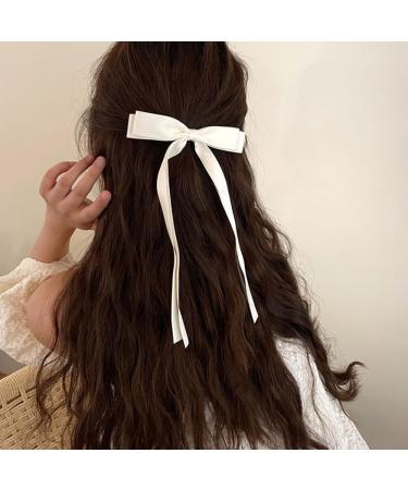 2 Pack Bow Hair Clips with Long Tail Ribbon Hair Bows for Women Elegant Tassel Hair Bow Clips Bowknot Barrettes Hair Accessories for Girls Teens - Buy Online on GoSupps.com