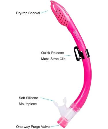 Phitnis Kids Snorkel Set - Dry Top Mask for Boys and Girls (Pink) | Anti-Fog, Anti-Leak Snorkeling Gear for Children Ages 4-12 - Buy Online on GoSupps.com