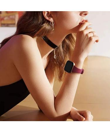 5 Pack Slim Silicone Bands for Fitbit Versa 2 / Versa / Versa Lite - Small Black/Gray/White/Wine Red/Navy Blue - Replacement Wristbands for Women and Men - Buy Online on GoSupps.com