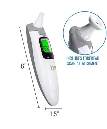 HealthSmart Talking Infrared Ear & Forehead Thermometer - No Probe Covers | FSA & HSA Eligible - Visual Fever Alarm - Audio Readings in English & Spanish - Buy Online on GoSupps.com