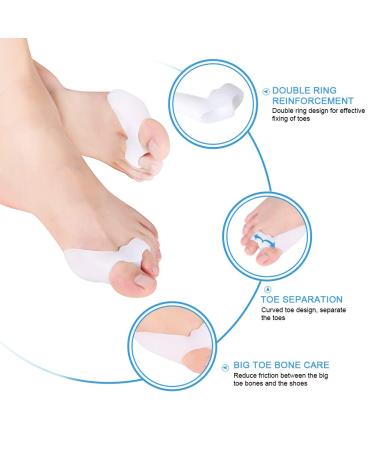 Hallux Valgus Toe Separator by Doact | Comfortable Silicone Gel for Hammer Toes | 3 Pairs - Effective Treatment - Buy Online on GoSupps.com