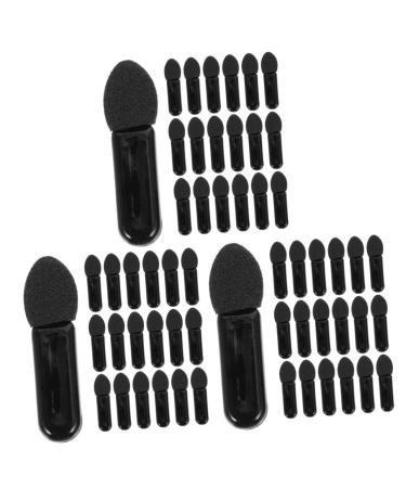 Didiseaon 300 Pcs Mini Eyeshadow Swab Eye Makeup Eyelash Spoolie Concealer Brush Plastic Black