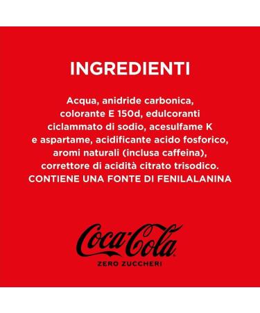 Coca-Cola Zero Zucchini Sugar Free Italian Soft Drink PET 450ml Coca Cola 24 Count - Buy Online on GoSupps.com