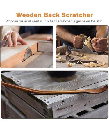 KisbeiBiBi Wooden Back Scratcher - Extended Curved Handle Anti-Itching Gentle for Skin 17.72 x 1.18 inches - Perfect for Men & Women - Buy Online on GoSupps.com