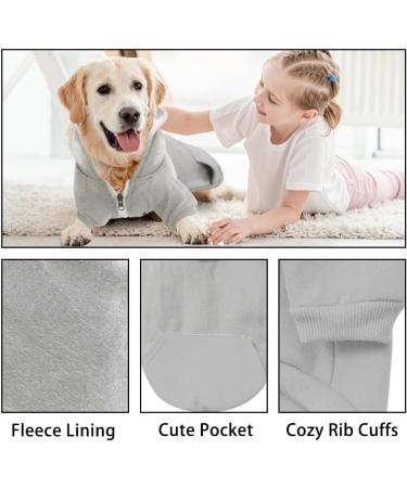 Meioro Warm Zip Hooded Sweater for Dogs | Cute Pet Hoodies for French Bulldogs & Pugs | L Gray - Perfect for Any Season! - Buy Online on GoSupps.com