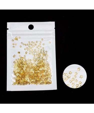 qbodp 1000 Pcs Gold Small Nail Charms Fashion Nail Ornaments 3mm Star Decorations for Nail Nail Supplies Nail Art Decoration Accessories