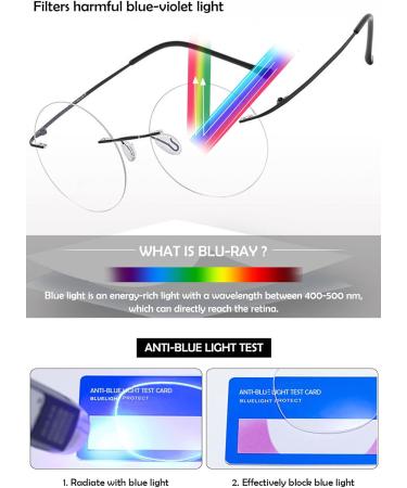 Koosufa Titan Roundless Reading Glasses | Ultra-Light Frameless Blue Light Filter | Anti-Fatigue Eyewear for Men & Women | Multiple Magnification Options - Buy Online on GoSupps.com