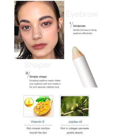 Colorless Waterproof Eyebrow Fixing Pencil with Sharpener - Long Lasting Clear Wax Brow Styling for Makeup - Buy Online on GoSupps.com