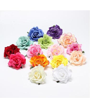 AJTUTUS Rose Clip Fabric Rose Flower Hair Pins Brooch Floral Clip Flower Pin Headpieces Woman Wedding Party Favor Accessory - Buy Online on GoSupps.com
